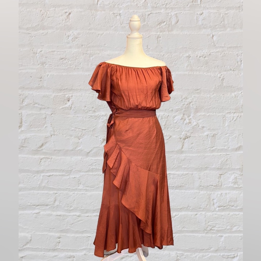 Here Comes the Sun wrap midi dress